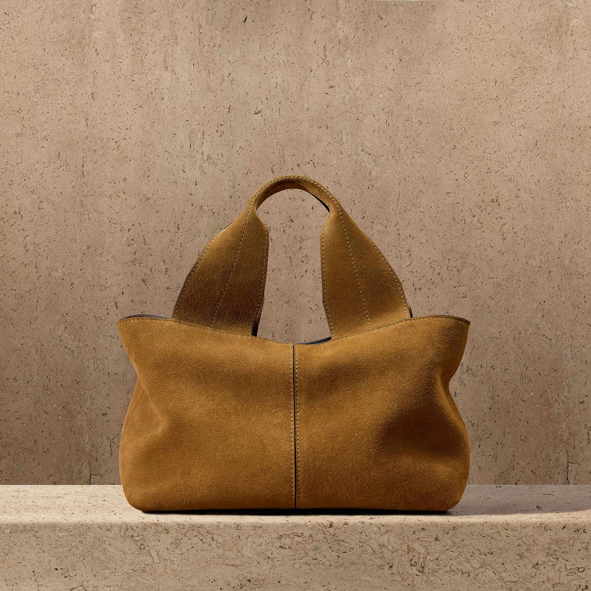 Suede Mini Tote In Palamino | James Perse Los Angeles
