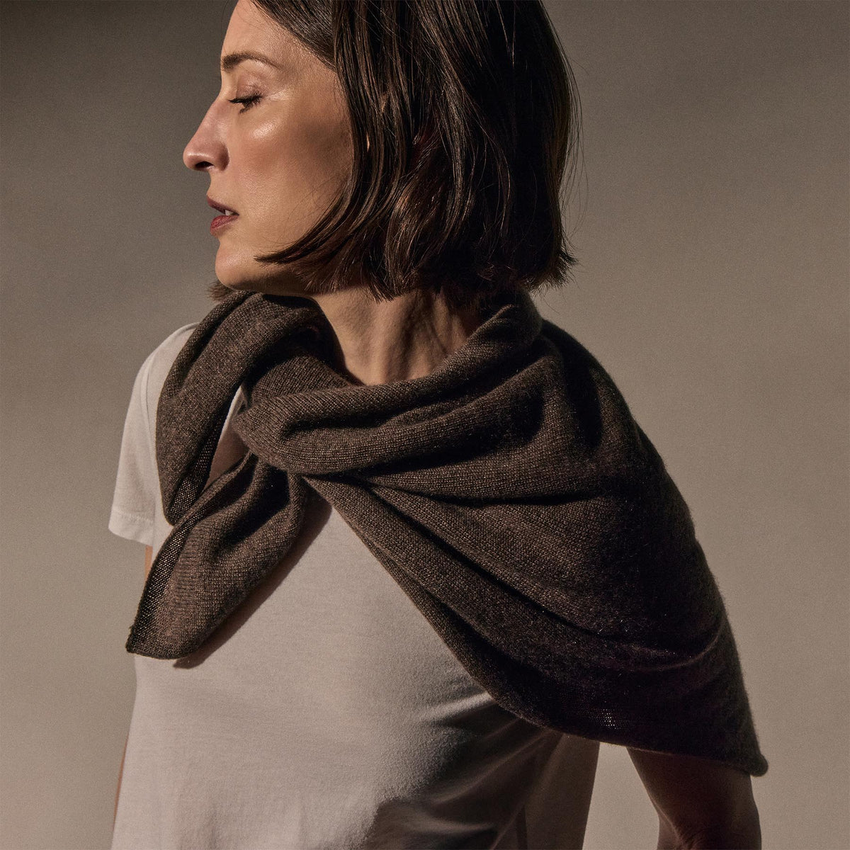 Open Knit Cashmere Scarf - Brownstone | James Perse Open Knit Cashmere Scarf - Brownstone | James Perse