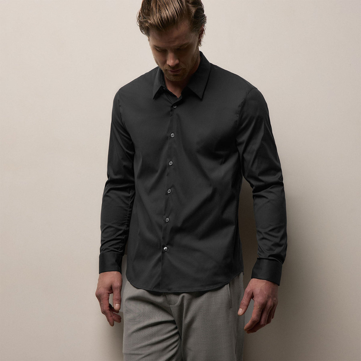 James Perse Matte Stretch Poplin Dress Shirt