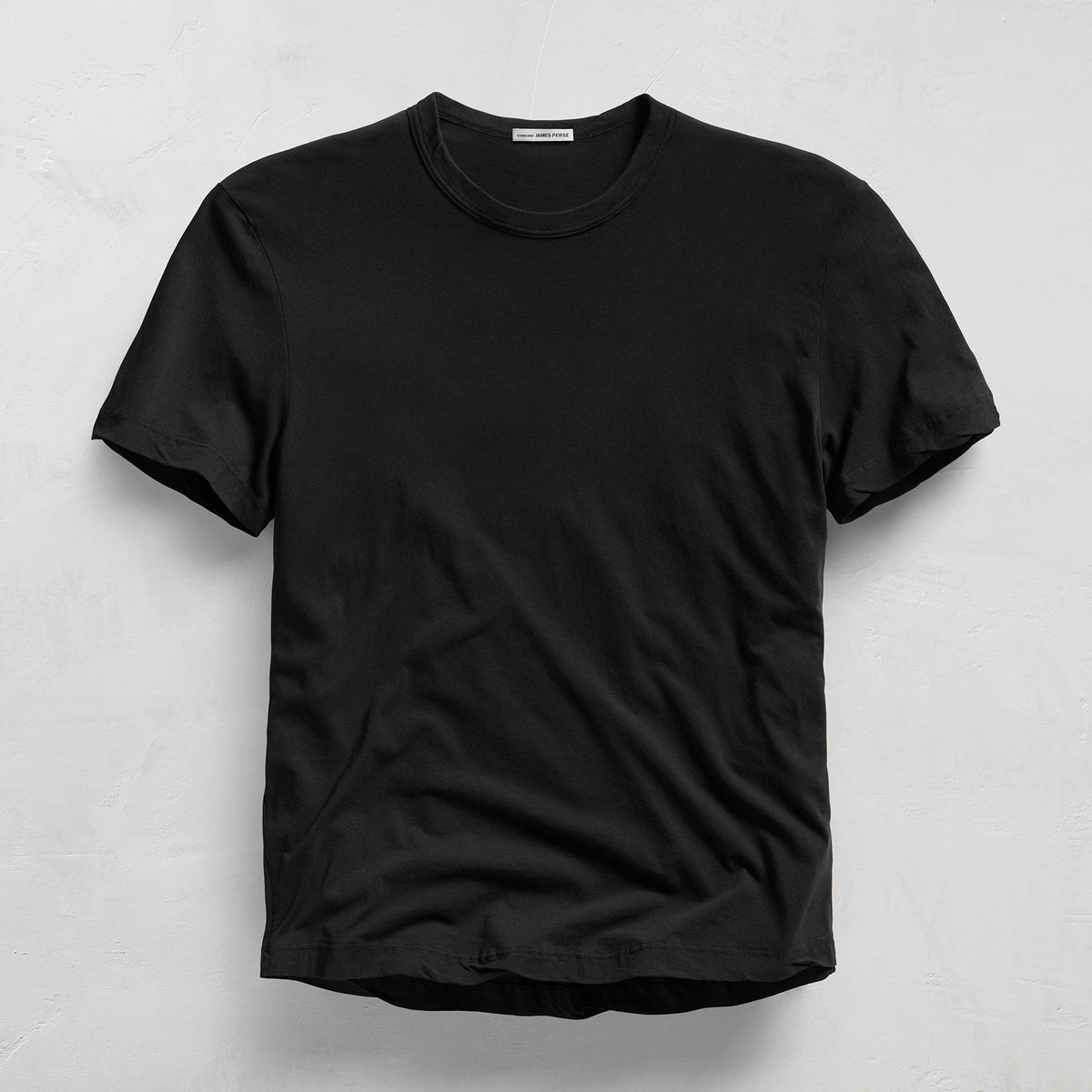 高級生地 JAMES PERSE USA製 リンガー Tシャツ 0 ノームコア Clear Jersey Crew - Black | James Perse