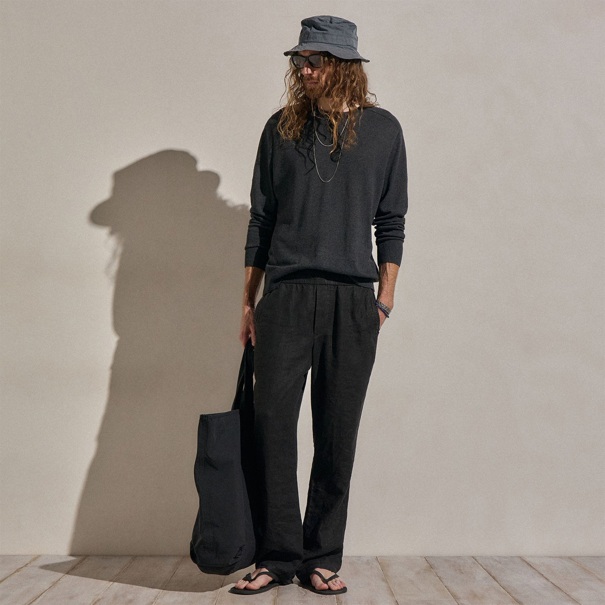 Lightweight Linen Pant In Black | James Perse Los Angeles