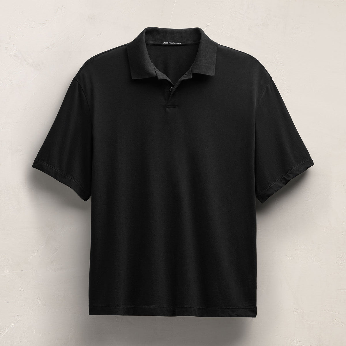 Heavy Luxe Jersey Oversized Polo In Black | James Perse Los Angeles