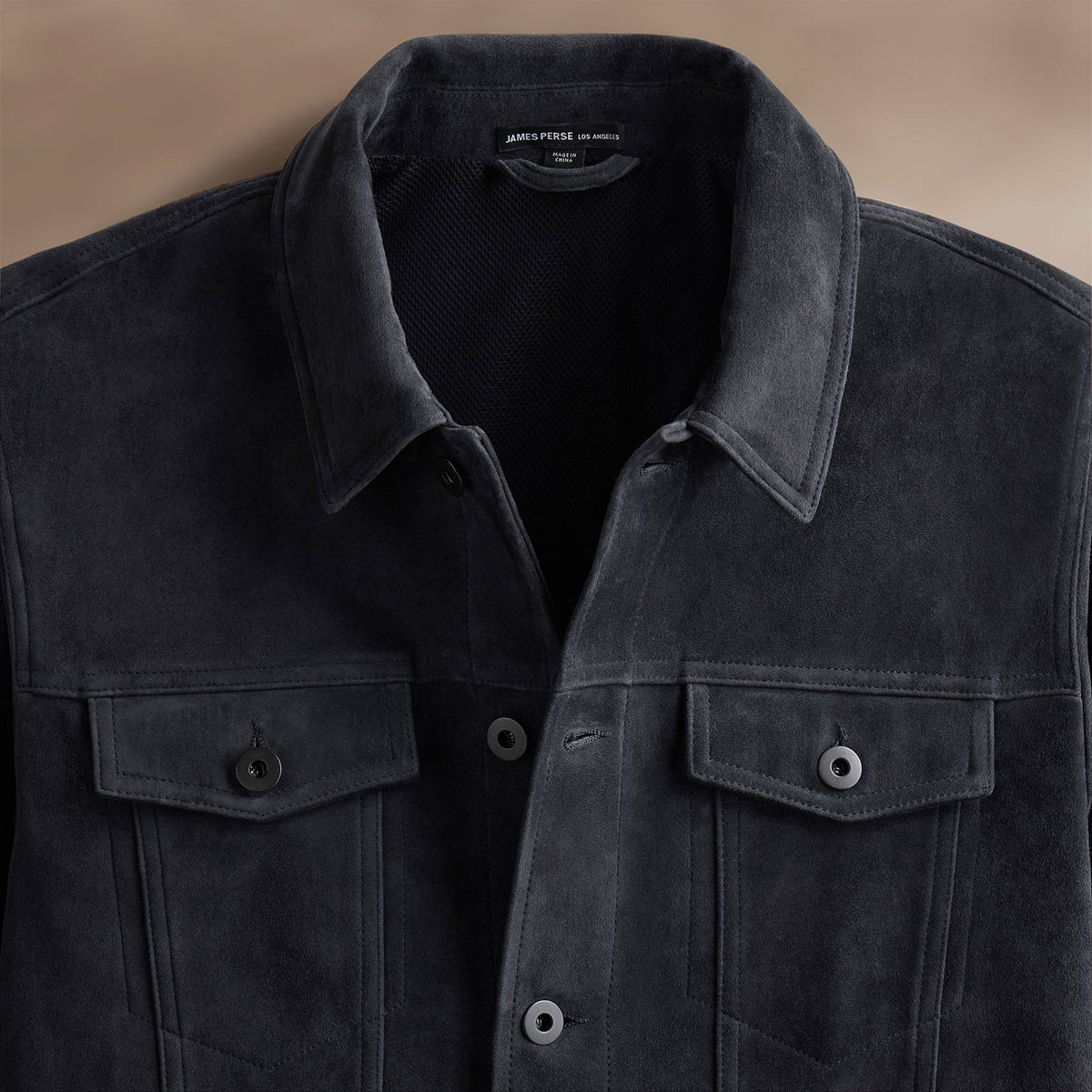 Suede Trucker Jacket in Smokey Grey | James Perse Los Angeles