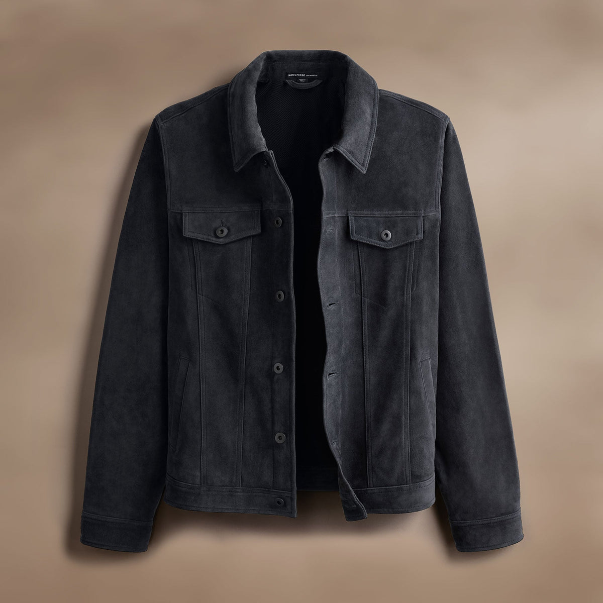 Suede Trucker Jacket in Smokey Grey | James Perse Los Angeles
