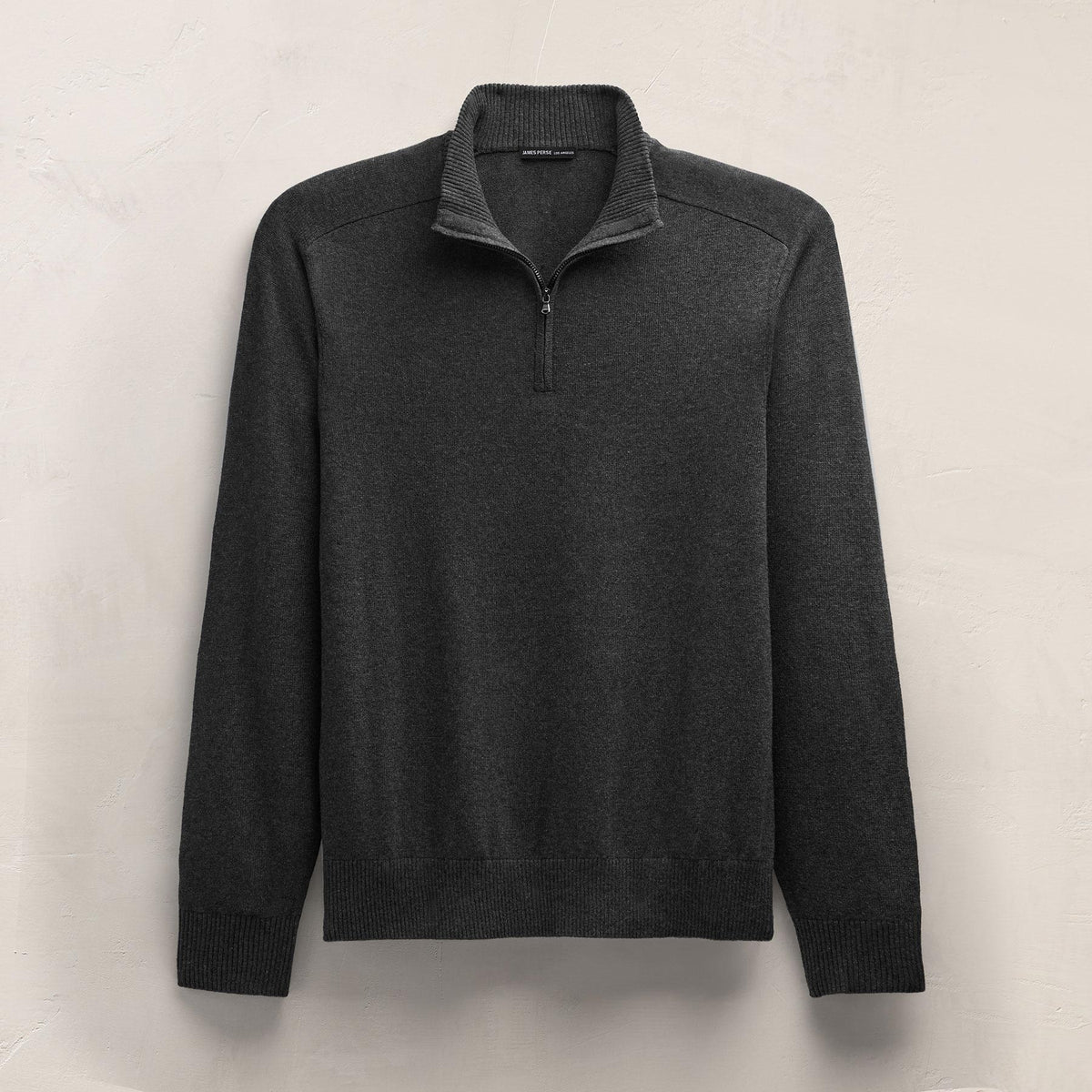 Cotton Cashmere Half Zip In Coal | James Perse Los Angeles