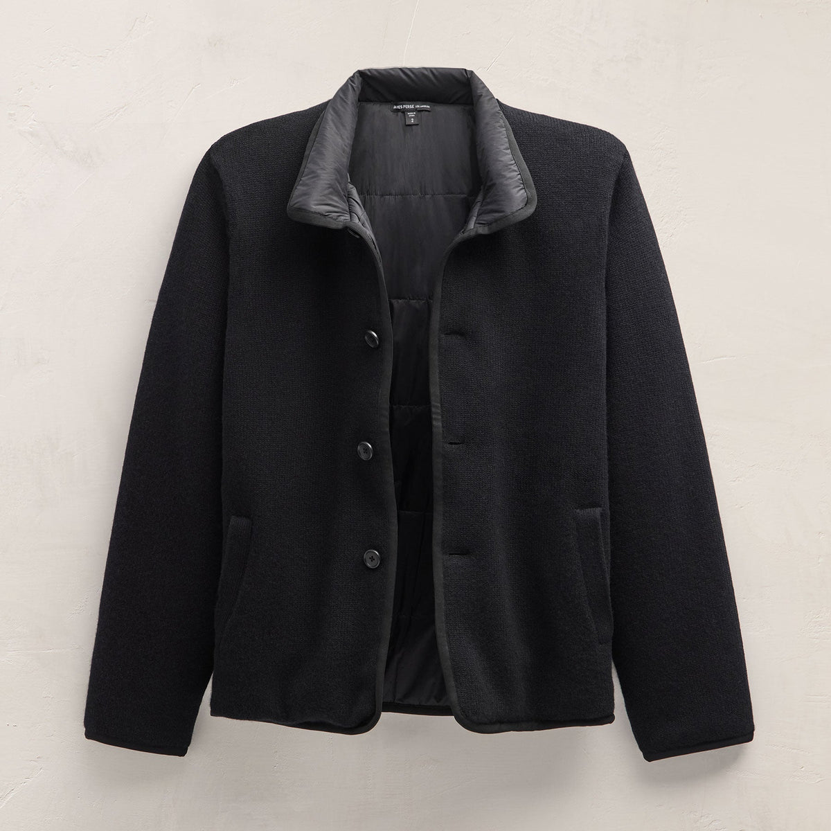 Recycled Cashmere Car Coat In Black/Black | James Perse Los Angeles