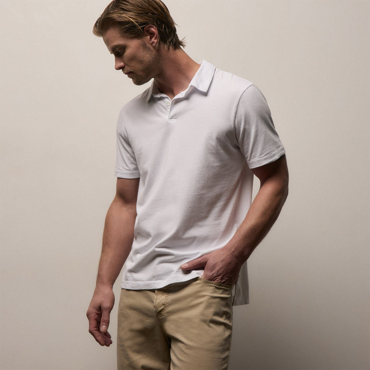 3 Pack Sueded Jersey Polo in White | James Perse Los Angeles