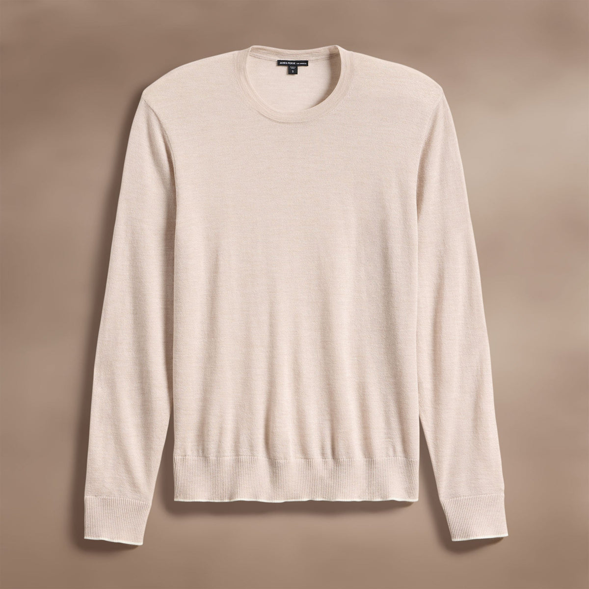 Ultrafine Cashmere Tipped Crew In Balsa/Ivory | James Perse Los
