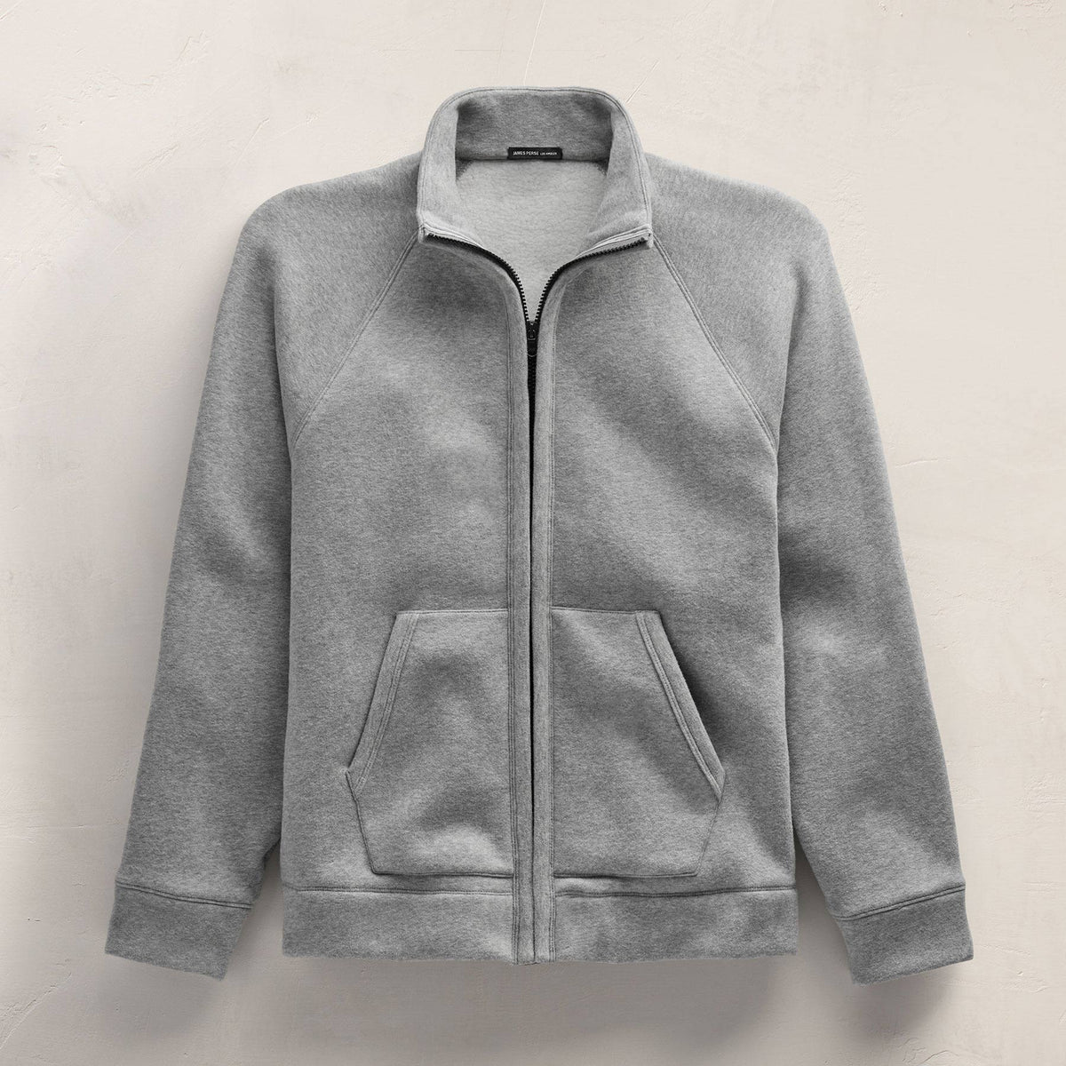 Cozy Full Zip Sweatshirt - Heather Grey | James Perse Los Angeles