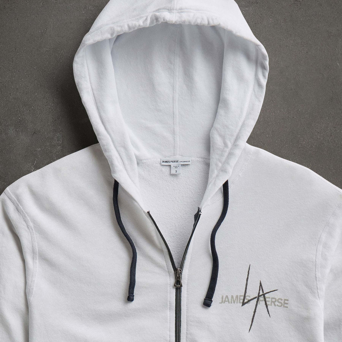 JP x LA - Zipup Hoodie In White | James Perse Los Angeles