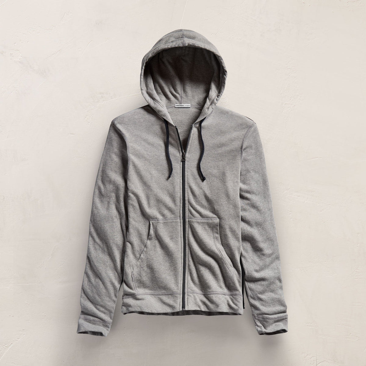 Vintage French Terry Zip Up Hoodie in Heather Grey | James Perse