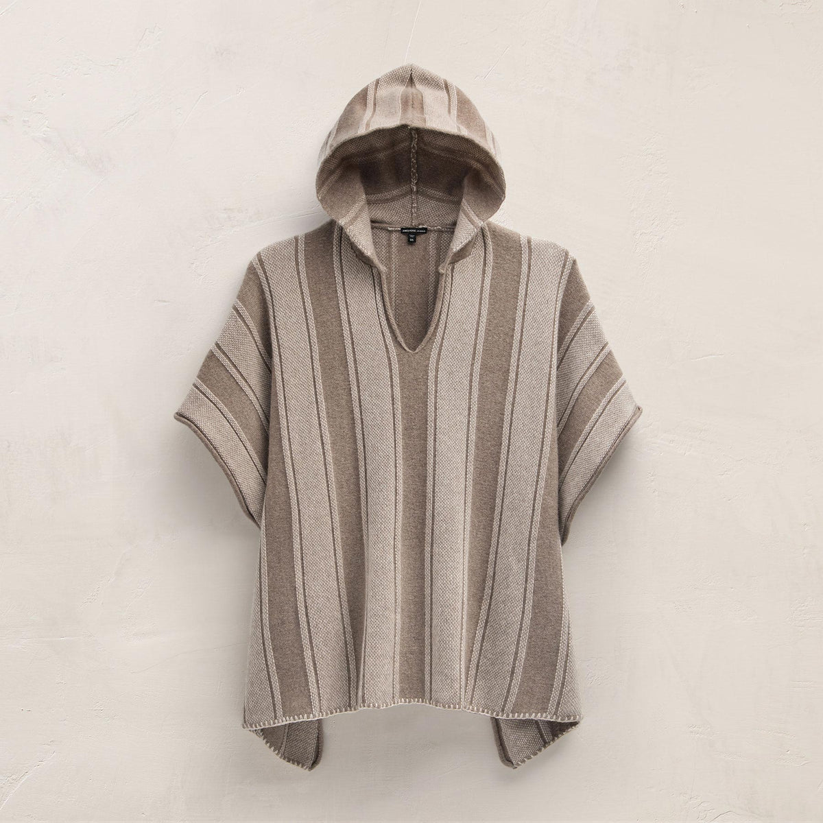 Baja Stripe Cashmere Poncho In Natural Stripe | James Perse Los