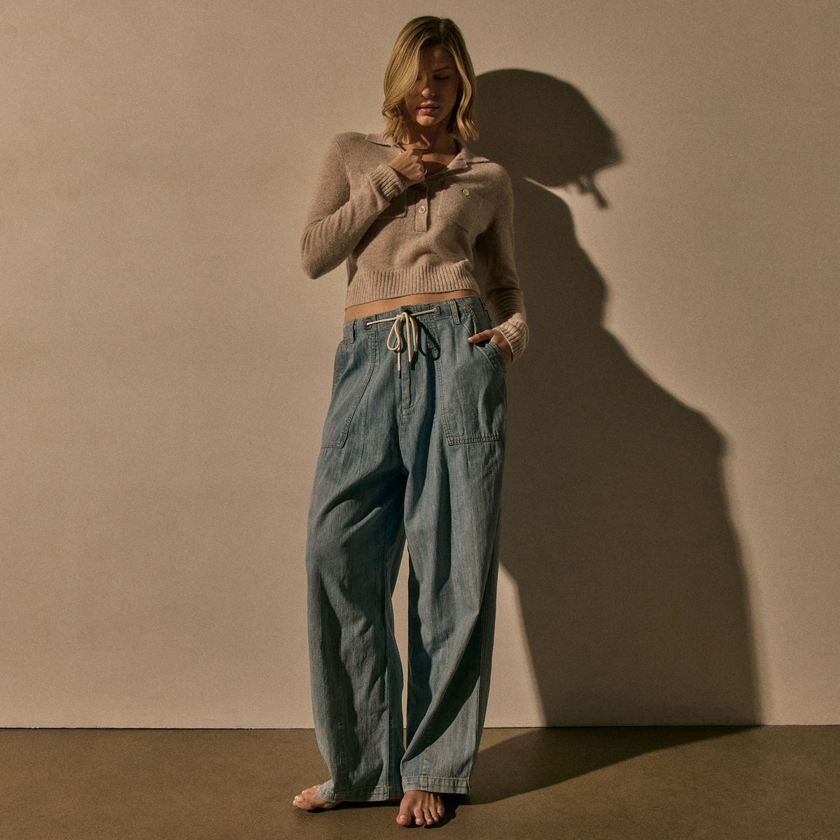 Denim Utility Pant In Bleach Wash | James Perse Los Angeles