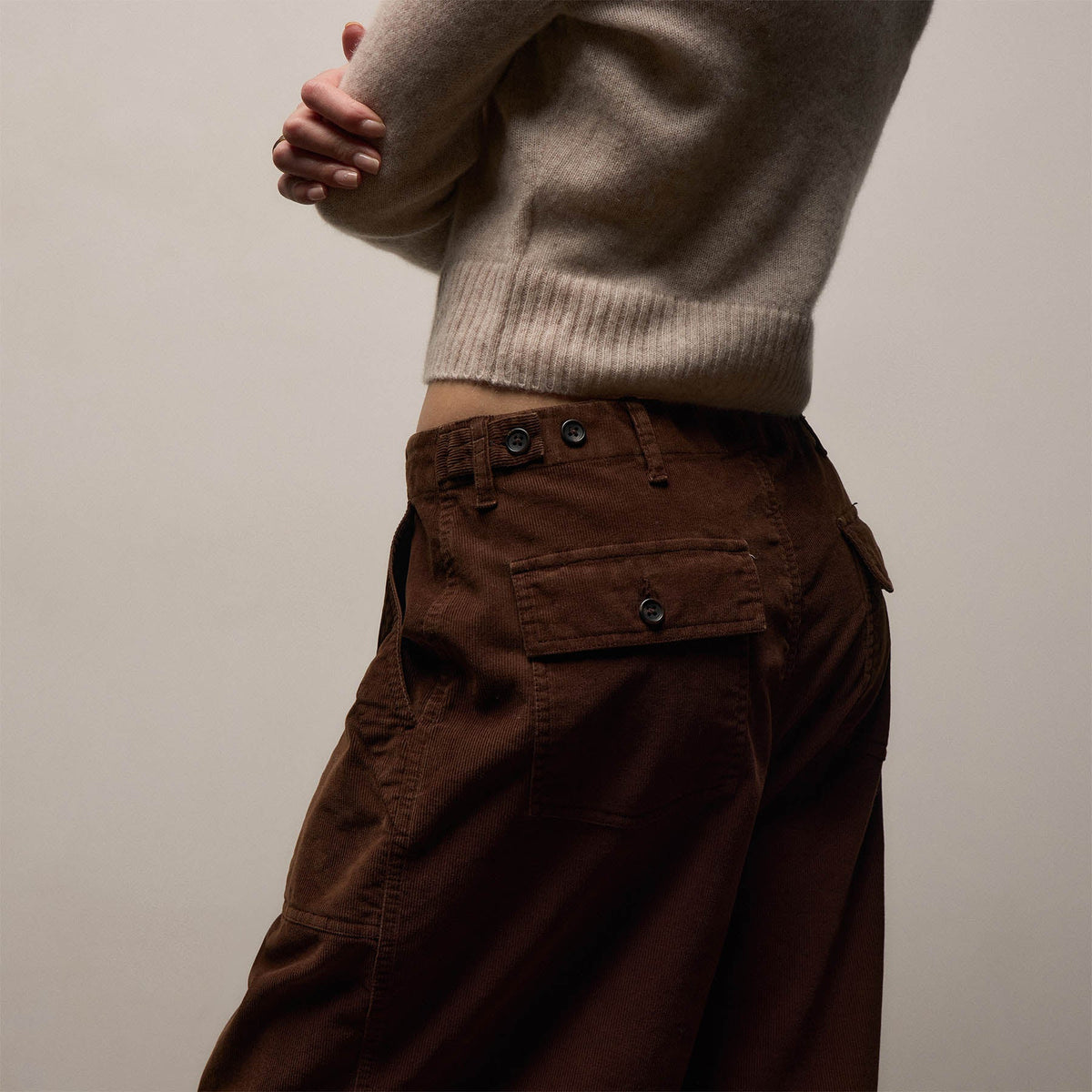 Corduroy Utility Pant In Chestnut Pigment | James Perse Los Angeles