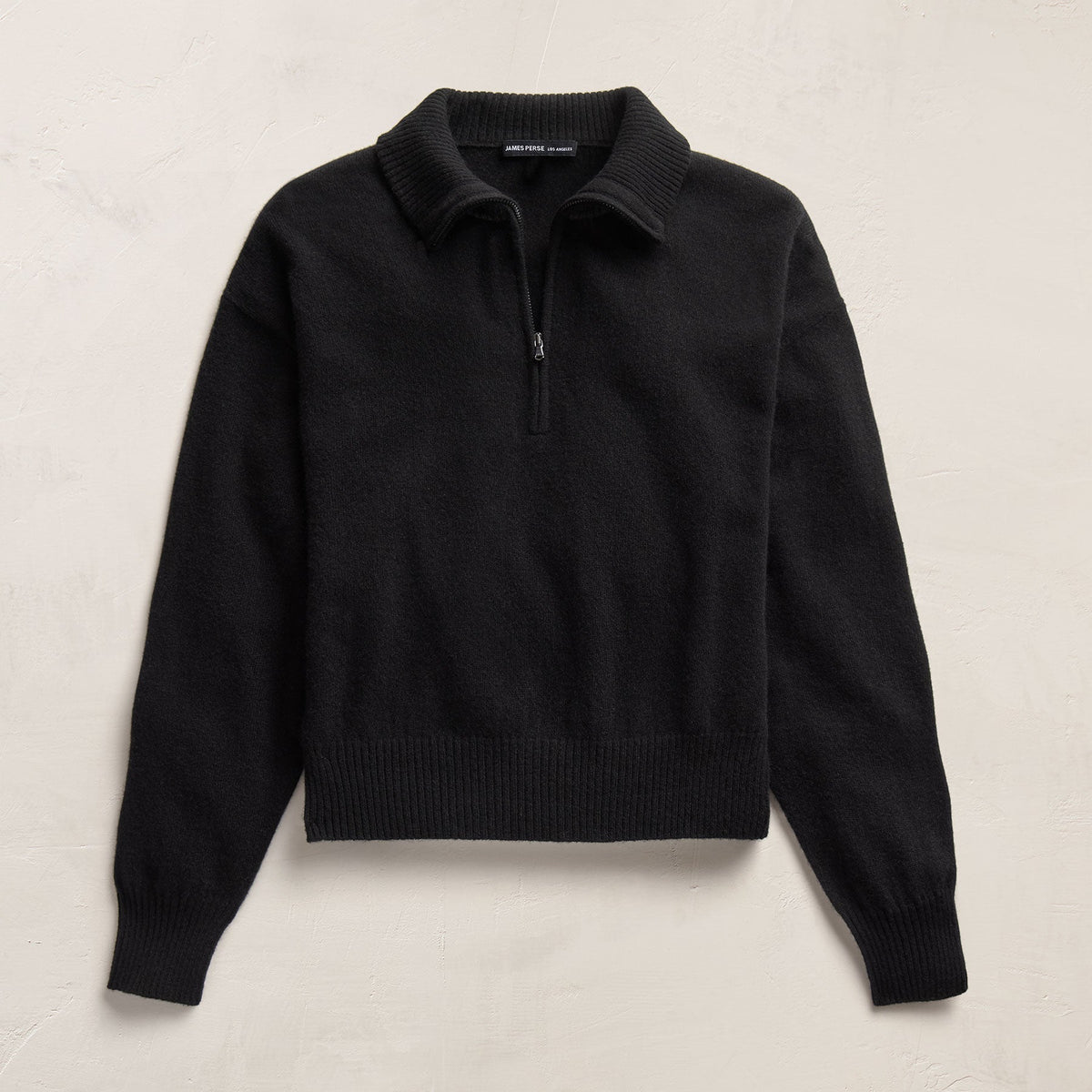 Italian Spun Cashmere Half Zip In Black/Anthracite | James Perse