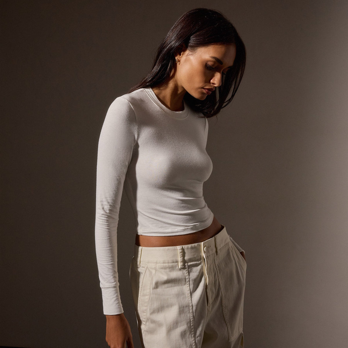 Long Sleeve Sport Tee in White | James Perse Los Angeles
