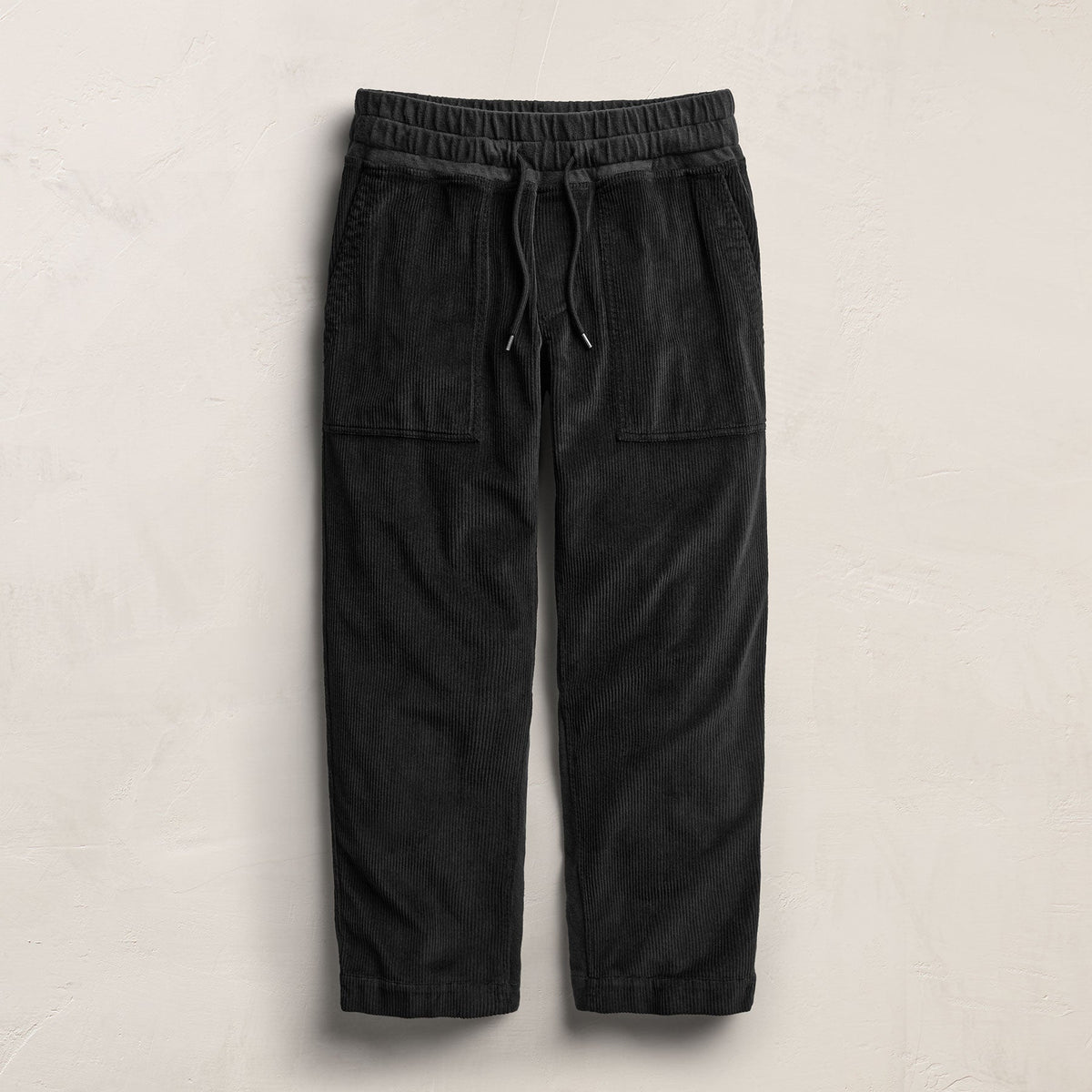 Corduroy Mixed Media Pant in Black | James Perse Los Angeles