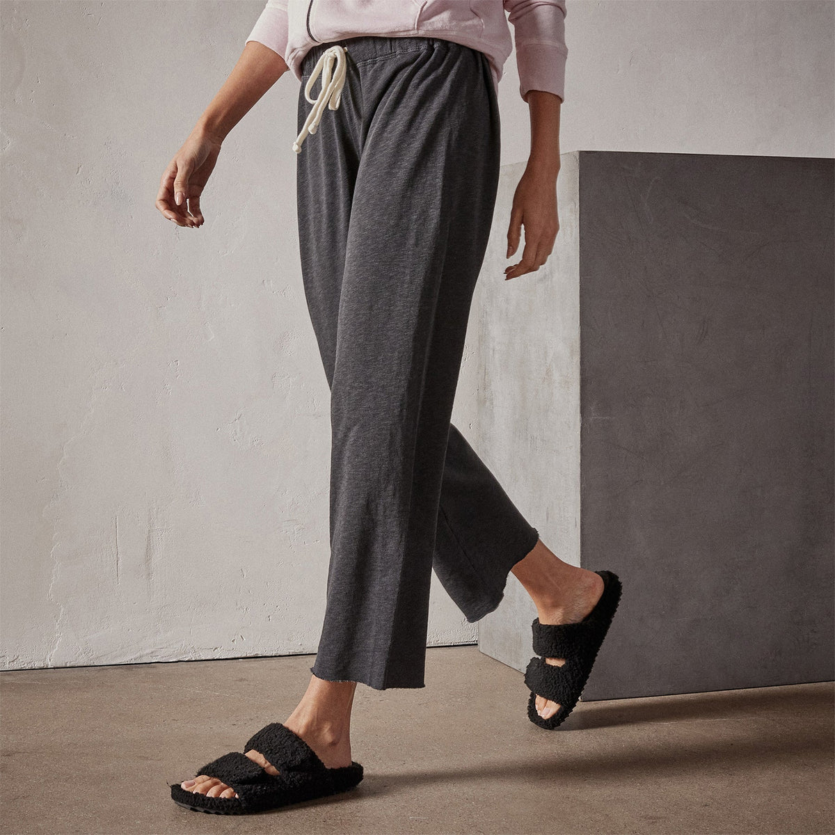 Vintage French Terry Cutoff Sweatpant in Carbon Pigment | James