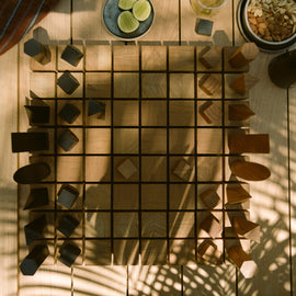 Teak Chess Board Set in Teak | James Perse Los Angeles