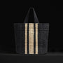 Playa Striped Small Hemp Tote in Black/Natural | James Perse Los Angeles