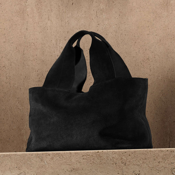 Suede Tote Bag in Black | James Perse Los Angeles