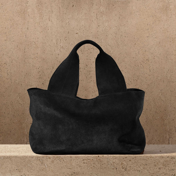 Suede Tote Bag in Black | James Perse Los Angeles