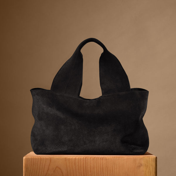 Suede Tote Bag in Black | James Perse Los Angeles