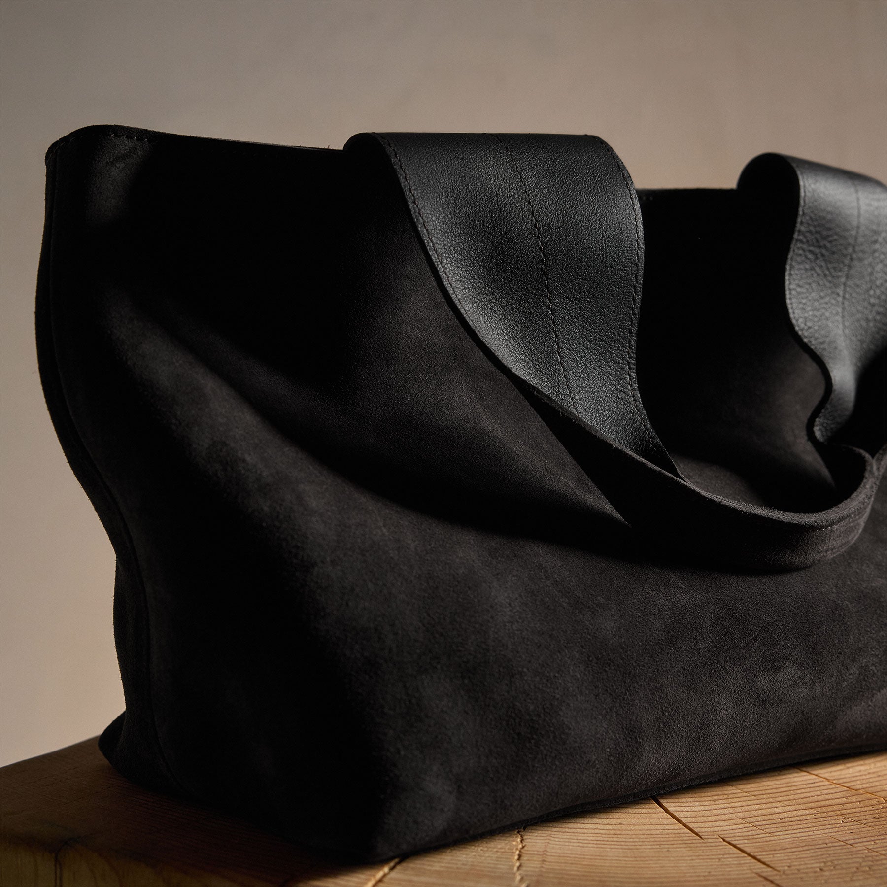 Suede Tote Bag - Black | James Perse Los Angeles