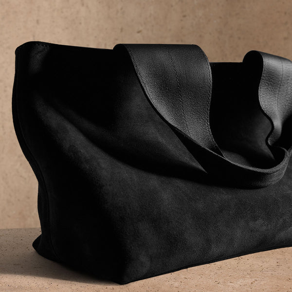 Suede Tote Bag in Black | James Perse Los Angeles