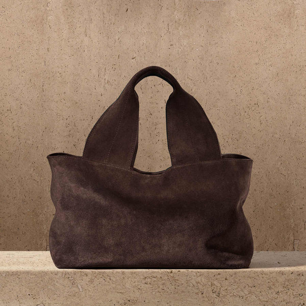 Suede Tote Bag in Cafe | James Perse Los Angeles