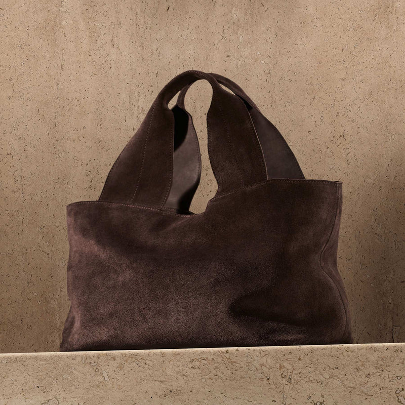 Suede Tote Bag in Cafe | James Perse Los Angeles