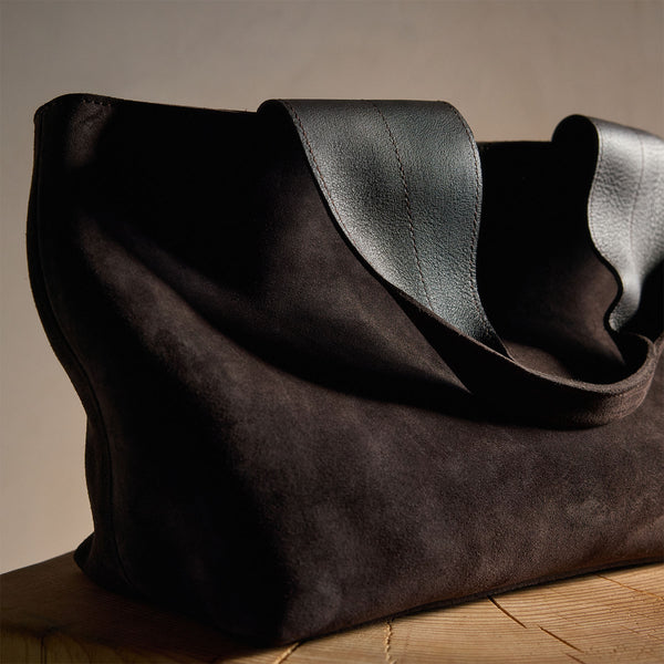 Suede Tote Bag - Cafe