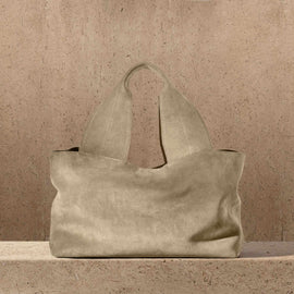 Suede Tote Bag in Sand | James Perse Los Angeles