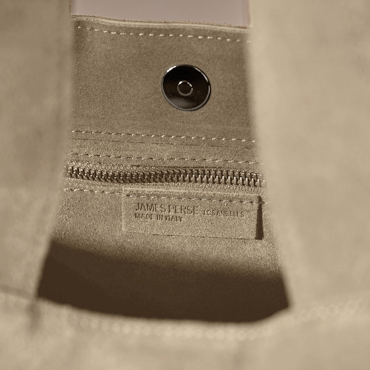 Suede Tote Bag in Sand | James Perse Los Angeles