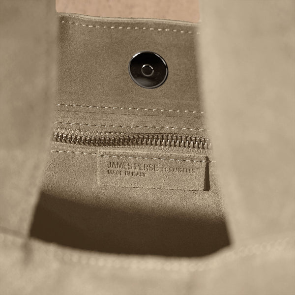 Suede Tote Bag in Sand | James Perse Los Angeles