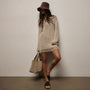 Suede Tote Bag in Sand | James Perse Los Angeles