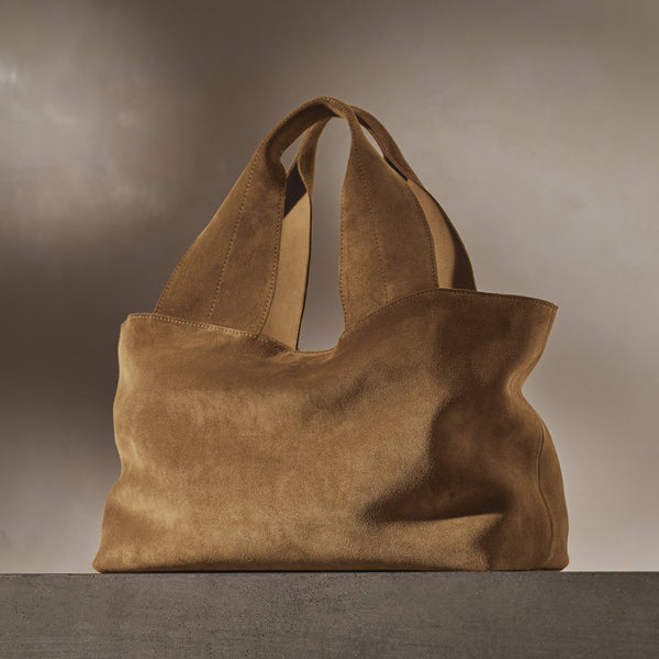 Suede Tote Bag in String | James Perse Los Angeles
