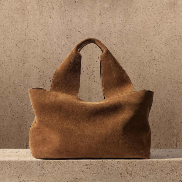 Suede Tote Bag In Tabacco | James Perse Los Angeles