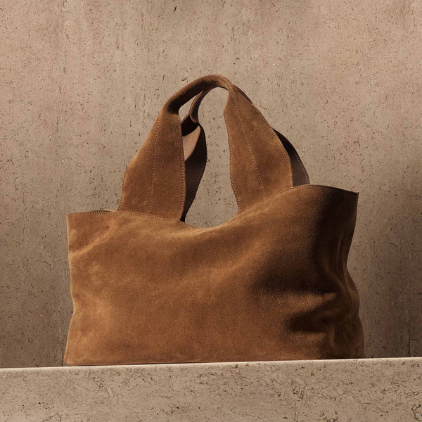 Suede Tote Bag In Tabacco | James Perse Los Angeles