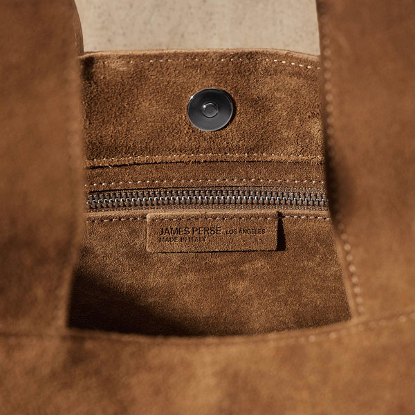 Suede Tote Bag In Tabacco | James Perse Los Angeles