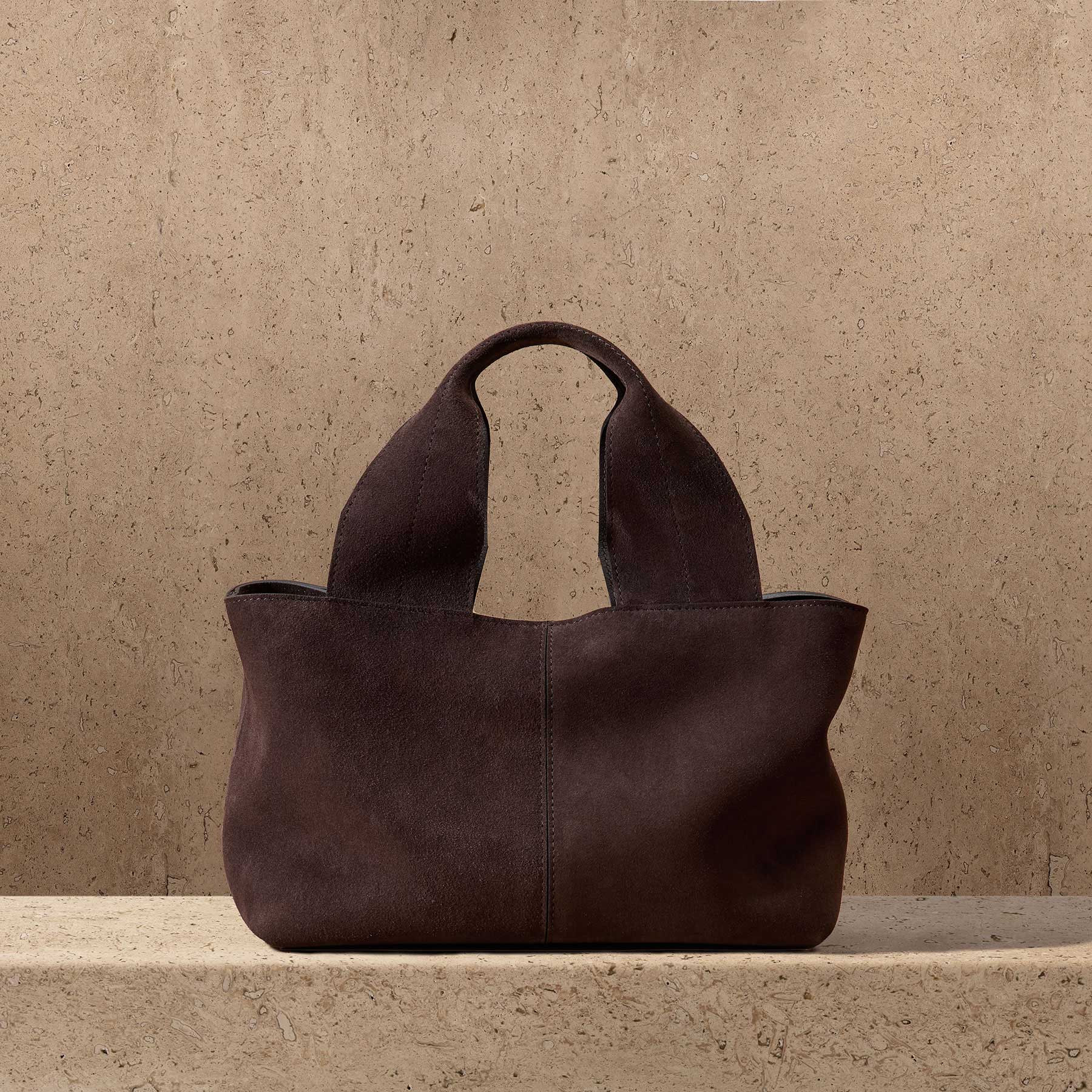 Suede Mini Tote in Cafe | James Perse Los Angeles