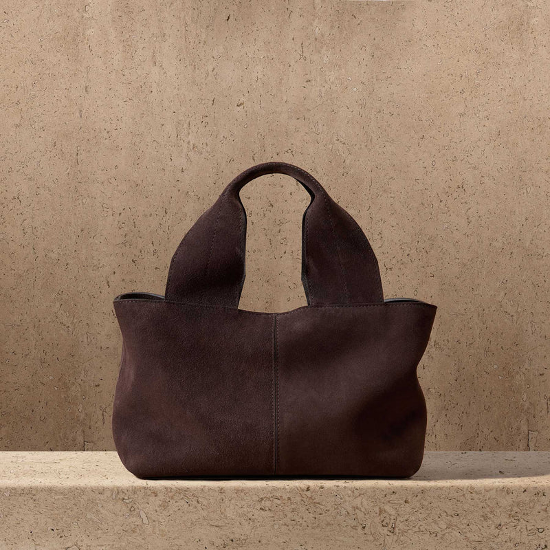 Suede Mini Tote in Cafe | James Perse Los Angeles