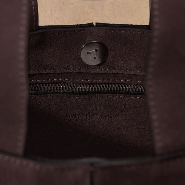 Suede Mini Tote in Cafe | James Perse Los Angeles