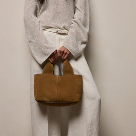 Suede Mini Tote in Palamino | James Perse Los Angeles