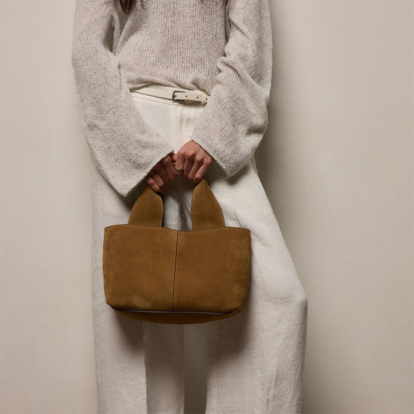 Suede Mini Tote in Palamino | James Perse Los Angeles