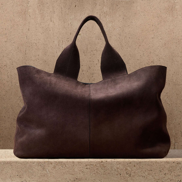 Suede Large Tote in Cafe | James Perse Los Angeles