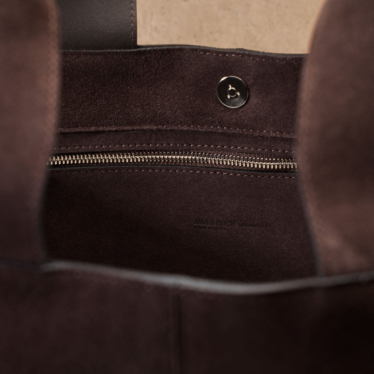 Suede Large Tote in Cafe | James Perse Los Angeles