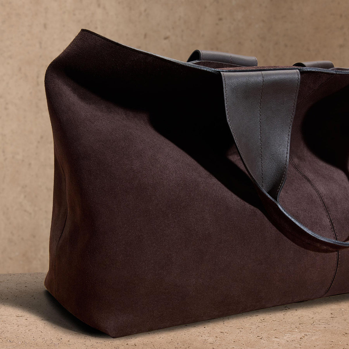 Suede Large Tote in Cafe | James Perse Los Angeles