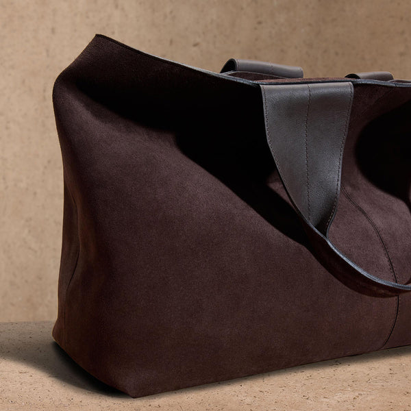 Suede Large Tote in Cafe | James Perse Los Angeles