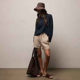 Suede Large Tote in Cafe | James Perse Los Angeles / Womens